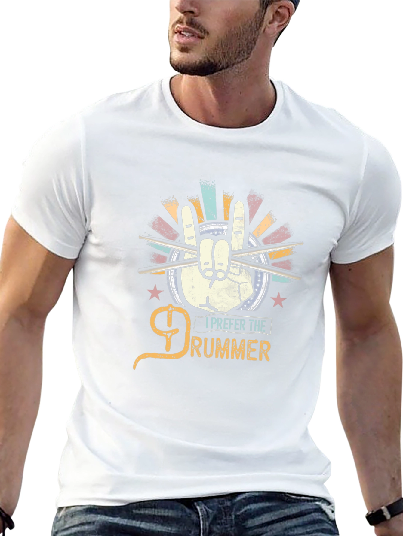 I Prefer the Drummer Black Graphic Tee