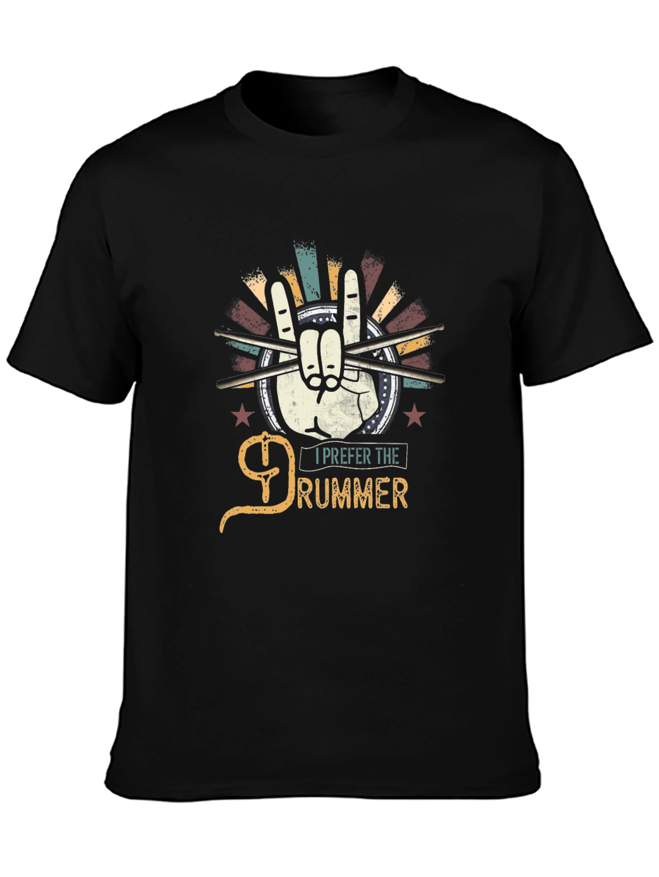 I Prefer the Drummer Black Graphic Tee