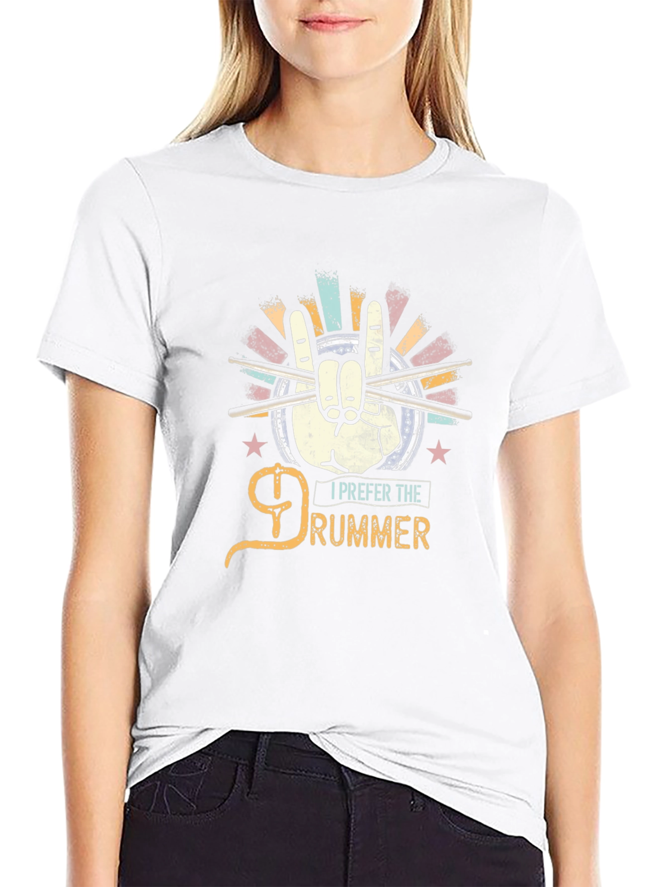 I Prefer the Drummer Black Graphic Tee