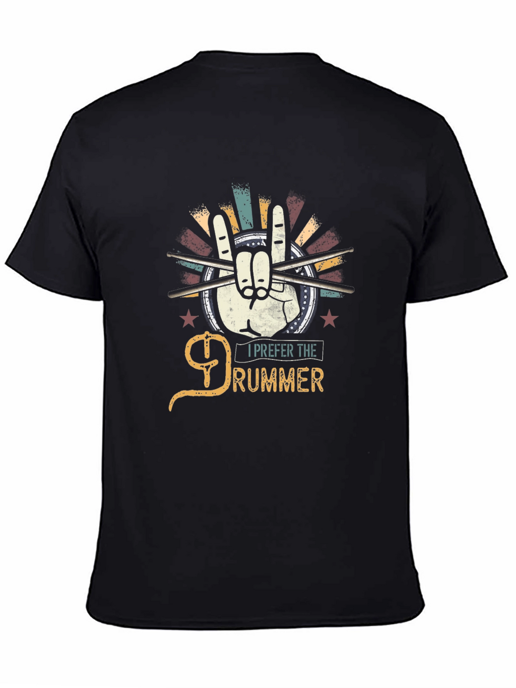 I Prefer the Drummer Black Graphic Tee