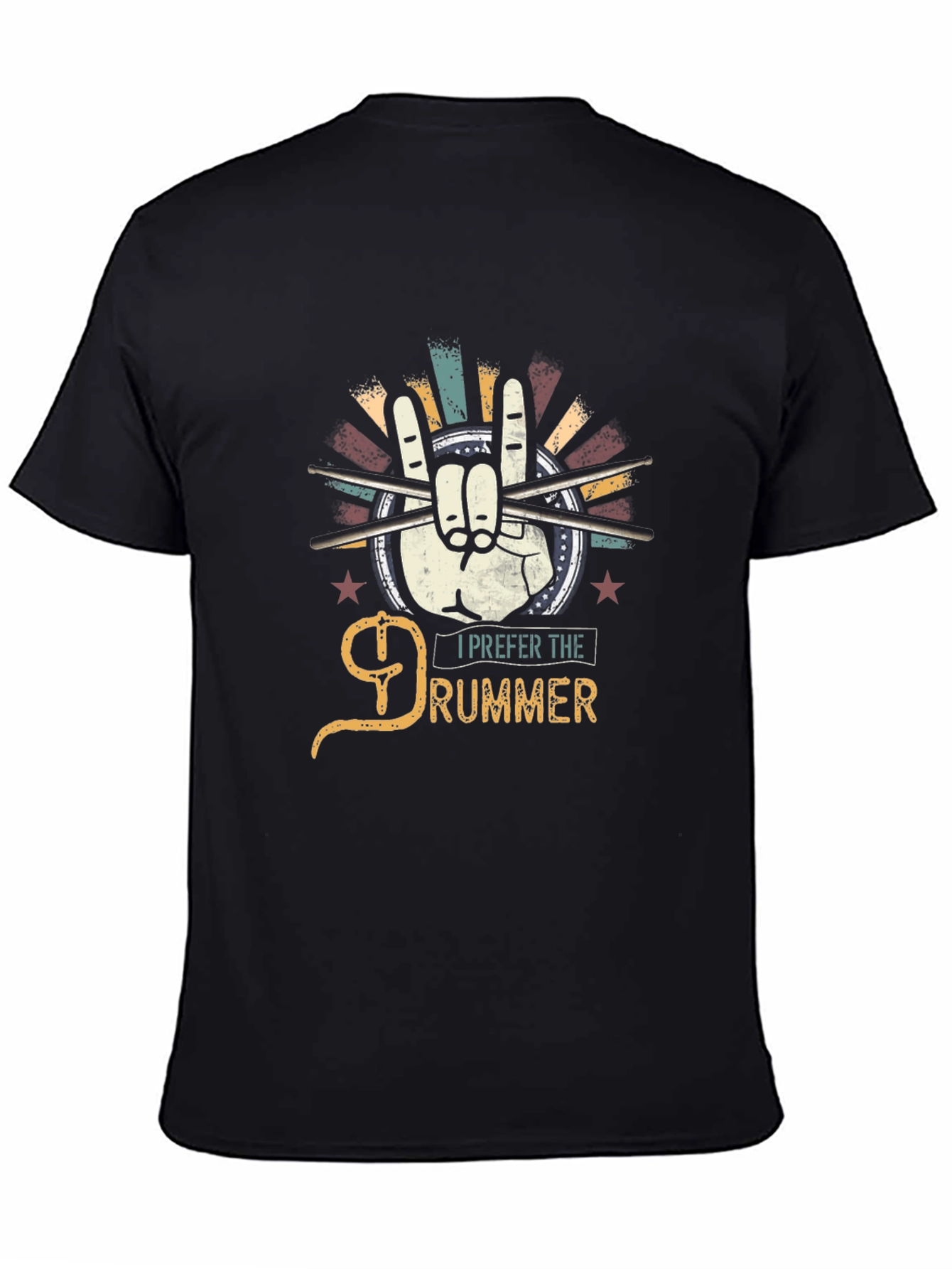 I Prefer the Drummer Black Graphic Tee
