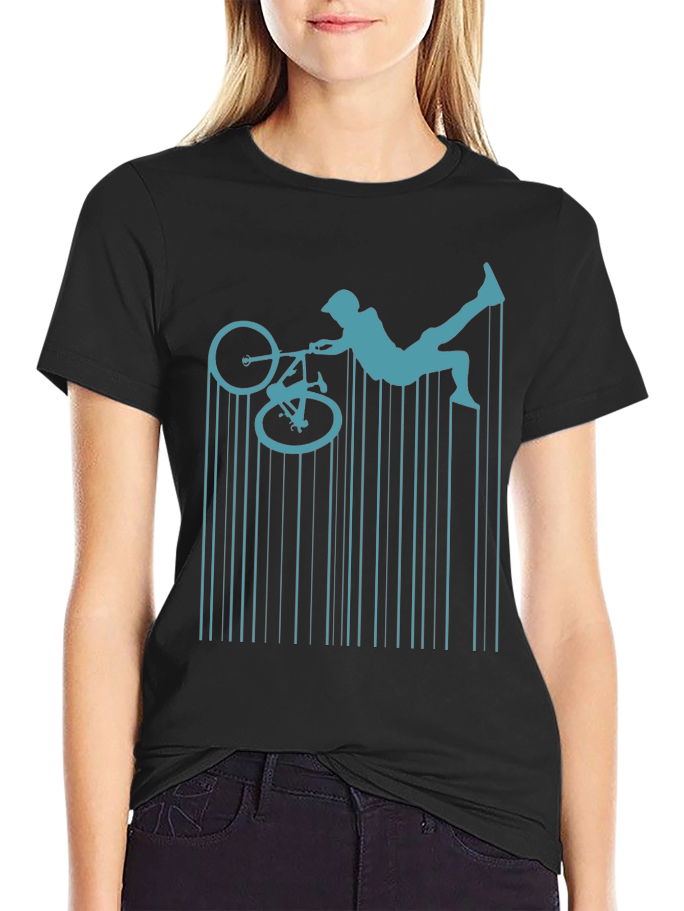 BMX Rider Barcode T-Shirt | Stunt Bike Graphic Tee