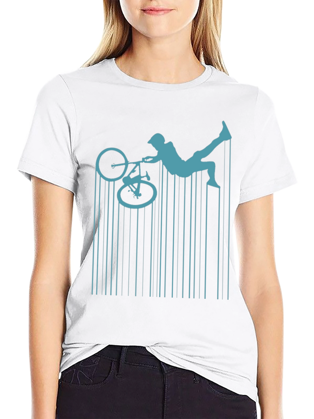 BMX Rider Barcode T-Shirt | Stunt Bike Graphic Tee