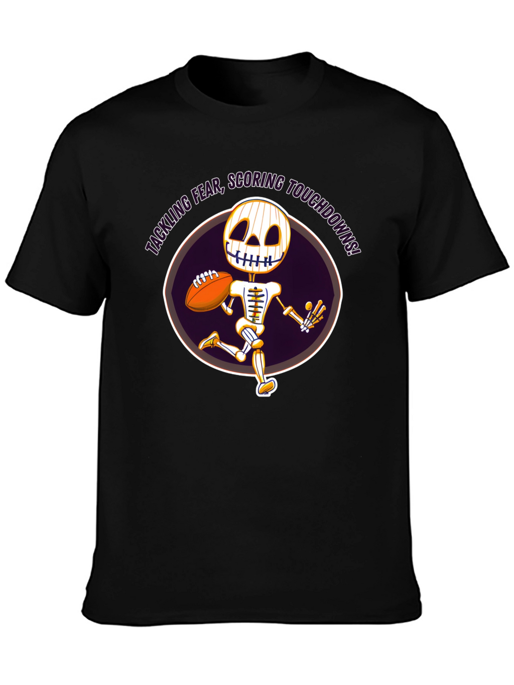 Tackling Fear Skeleton Football T-Shirt