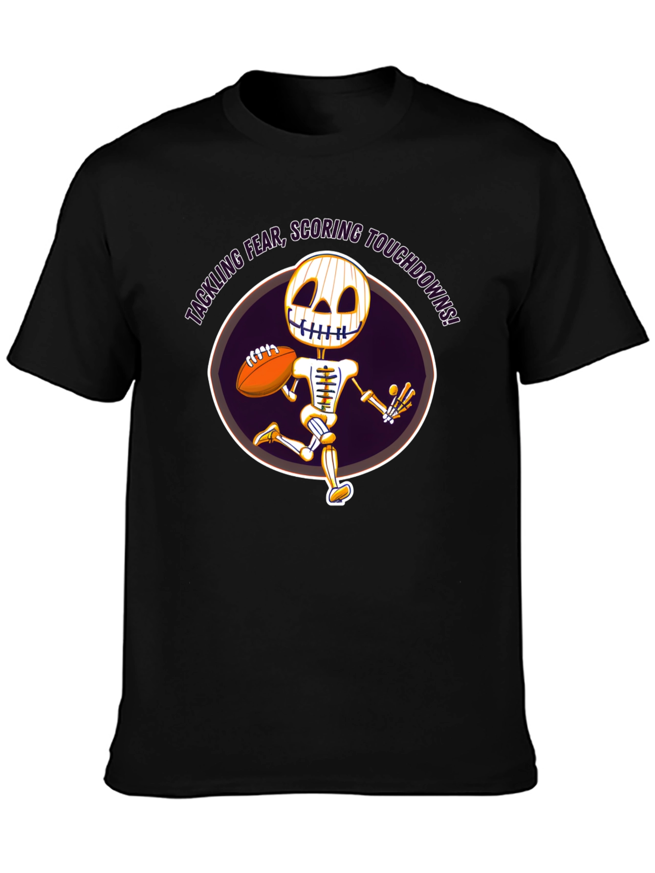 Tackling Fear Skeleton Football T-Shirt