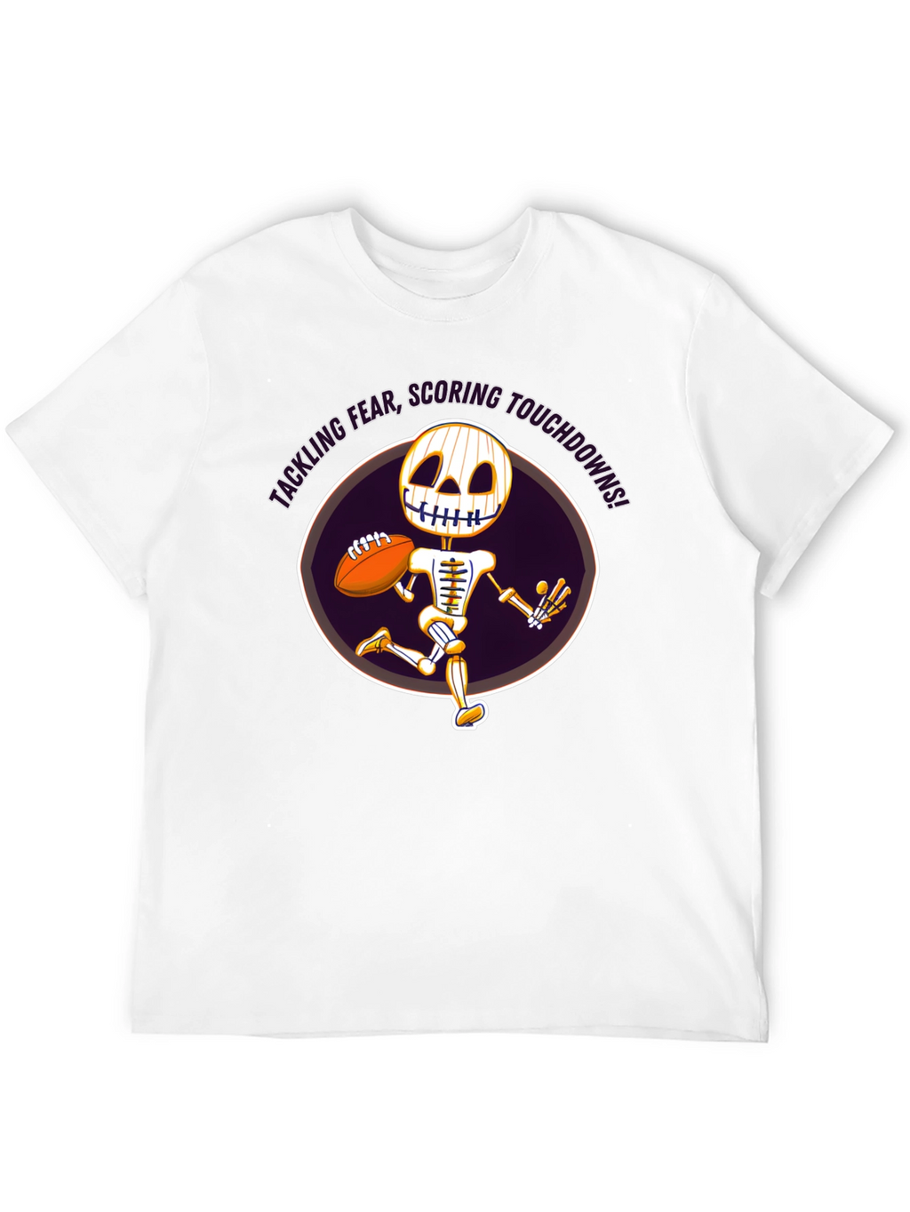 Tackling Fear Skeleton Football T-Shirt