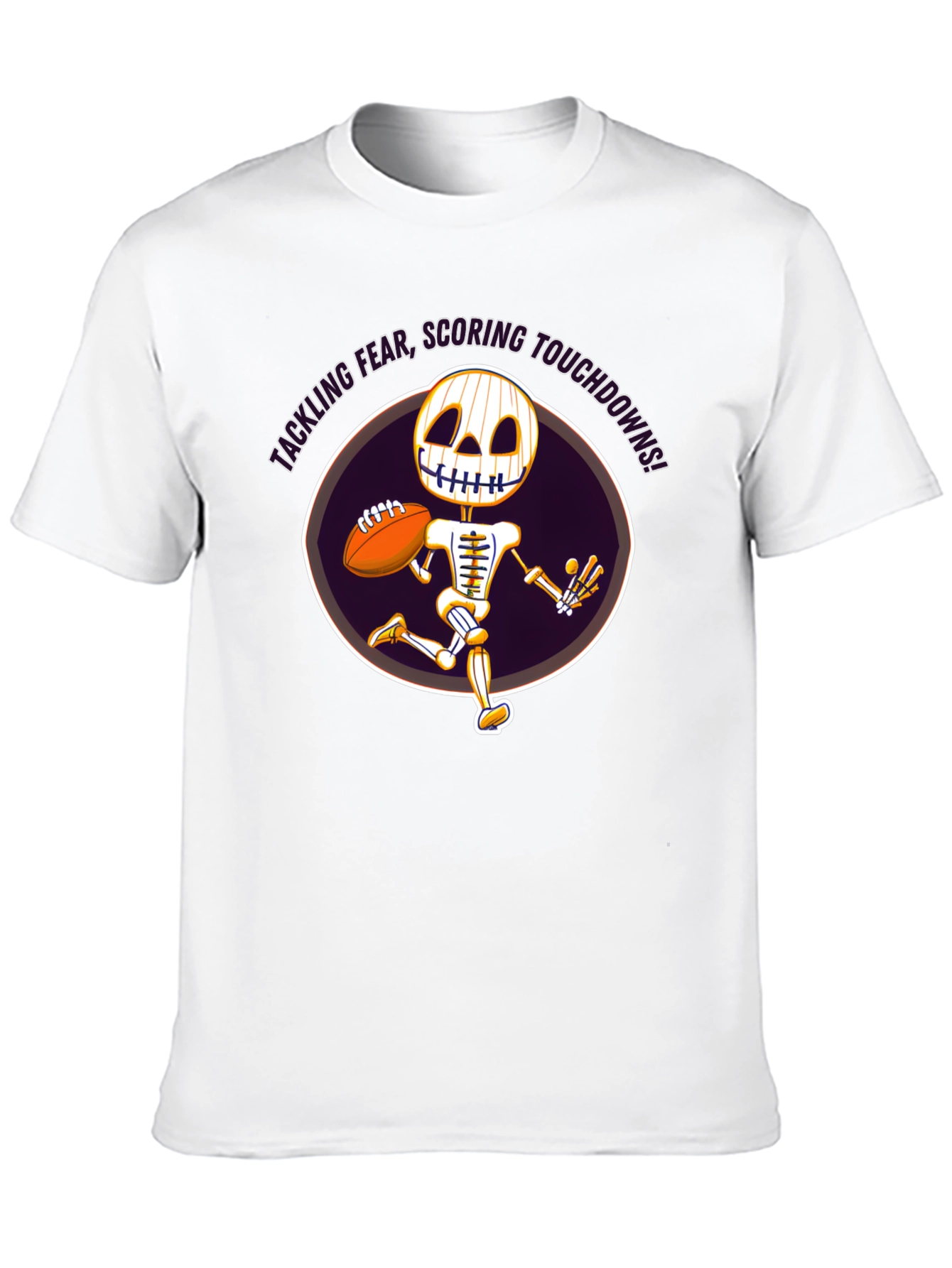 Tackling Fear Skeleton Football T-Shirt