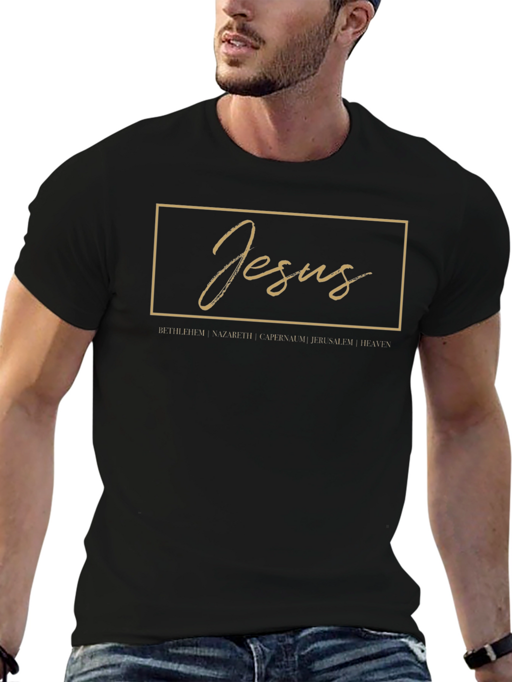Jesus Graphic T-Shirt - Black
