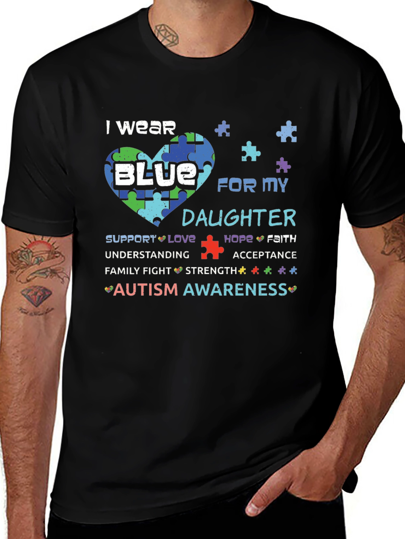 Autism Awareness T-Shirt: I Wear Blue for My Daughter