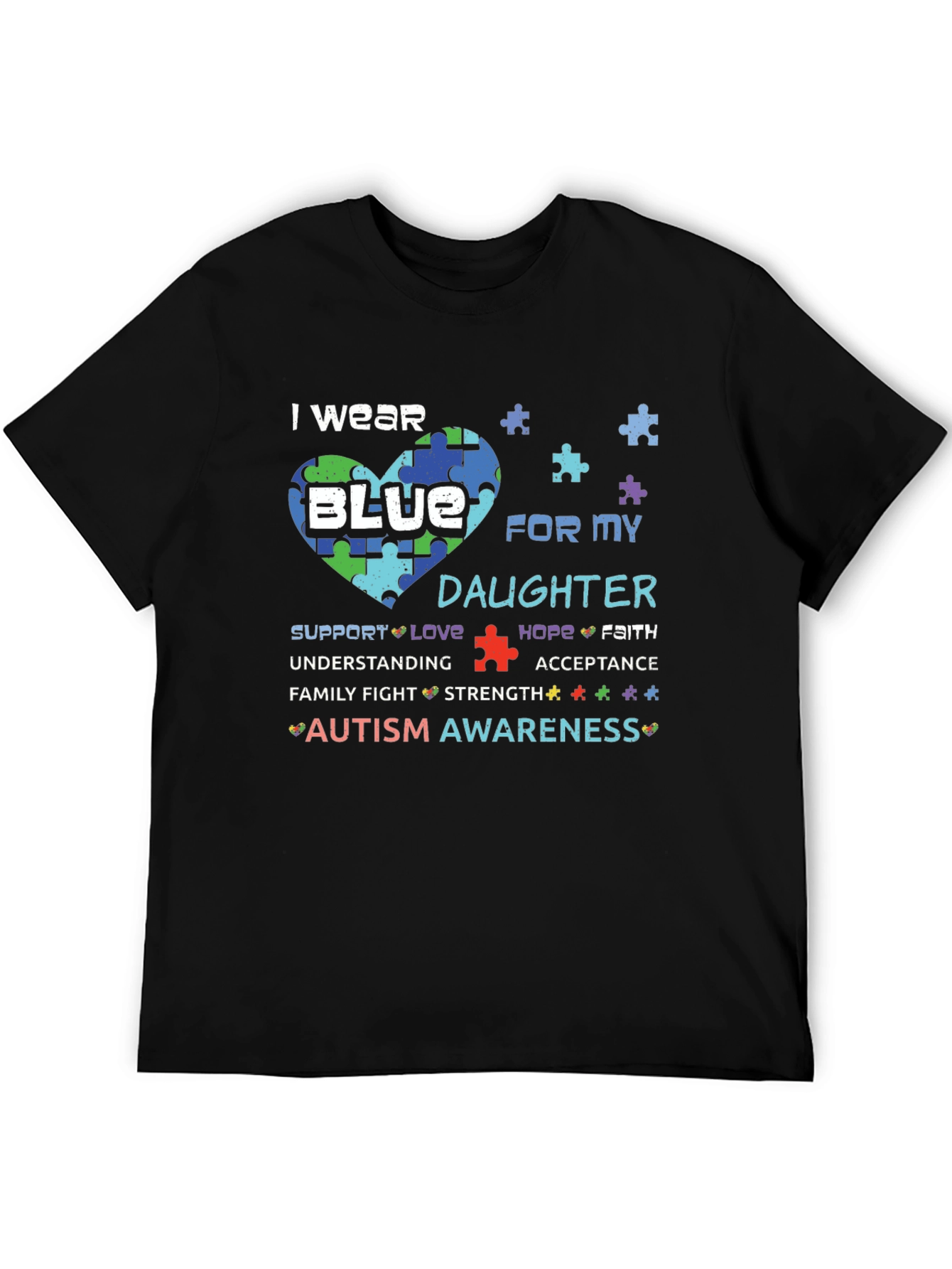 Autism Awareness T-Shirt: I Wear Blue for My Daughter