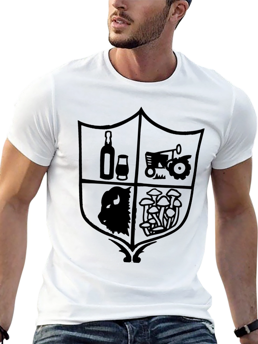 Black Crest Graphic T-Shirt