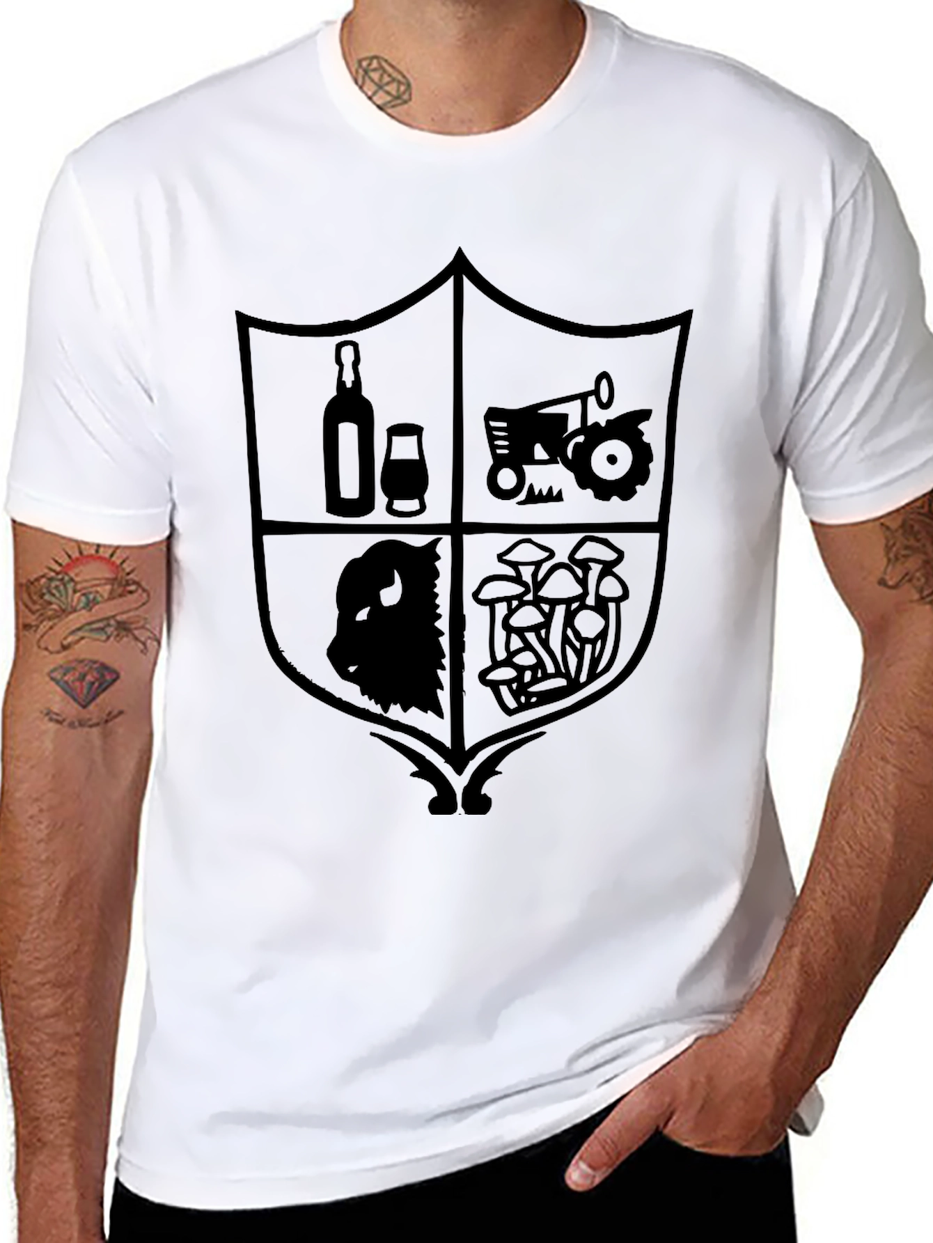 Black Crest Graphic T-Shirt