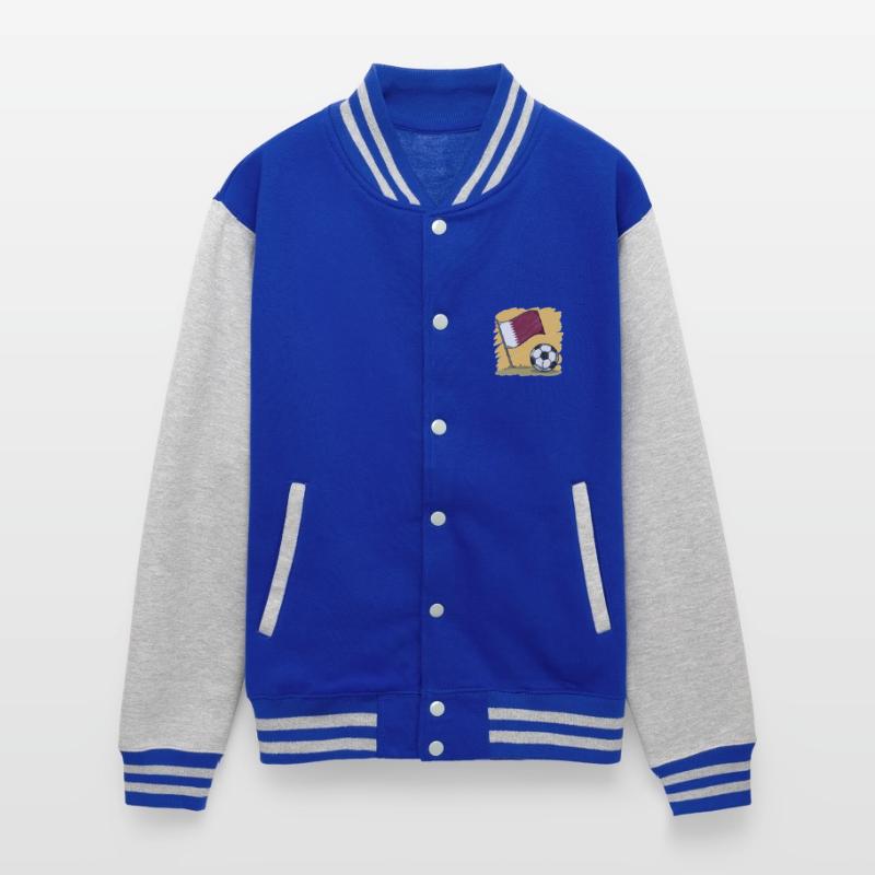 Qatar flag and crayon-style soccer ball