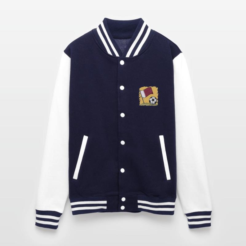 Qatar flag and crayon-style soccer ball