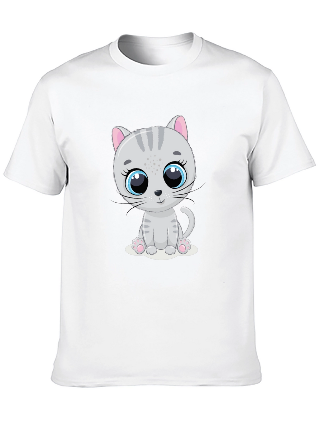 Cute Cartoon Cat Graphic Print T-Shirt