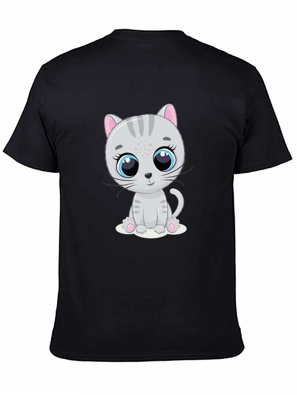 Cute Cartoon Cat Graphic Print T-Shirt