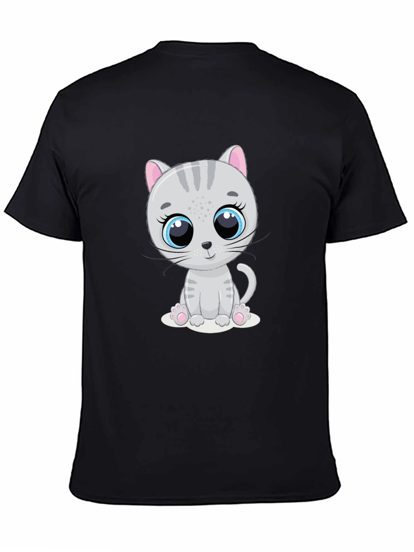 Cute Cartoon Cat Graphic Print T-Shirt
