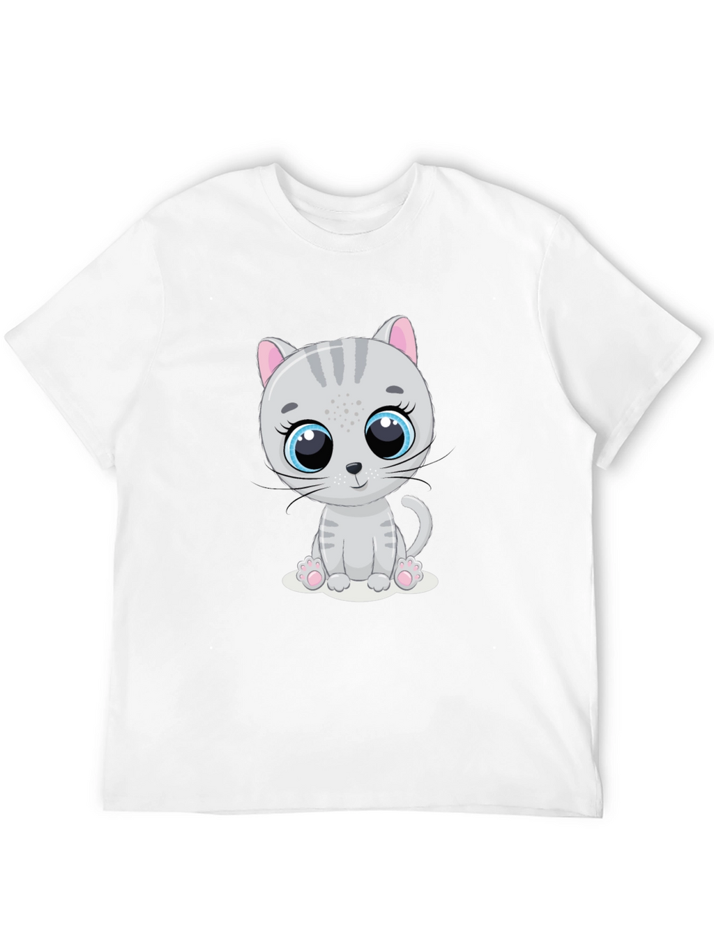 Cute Cartoon Cat Graphic Print T-Shirt