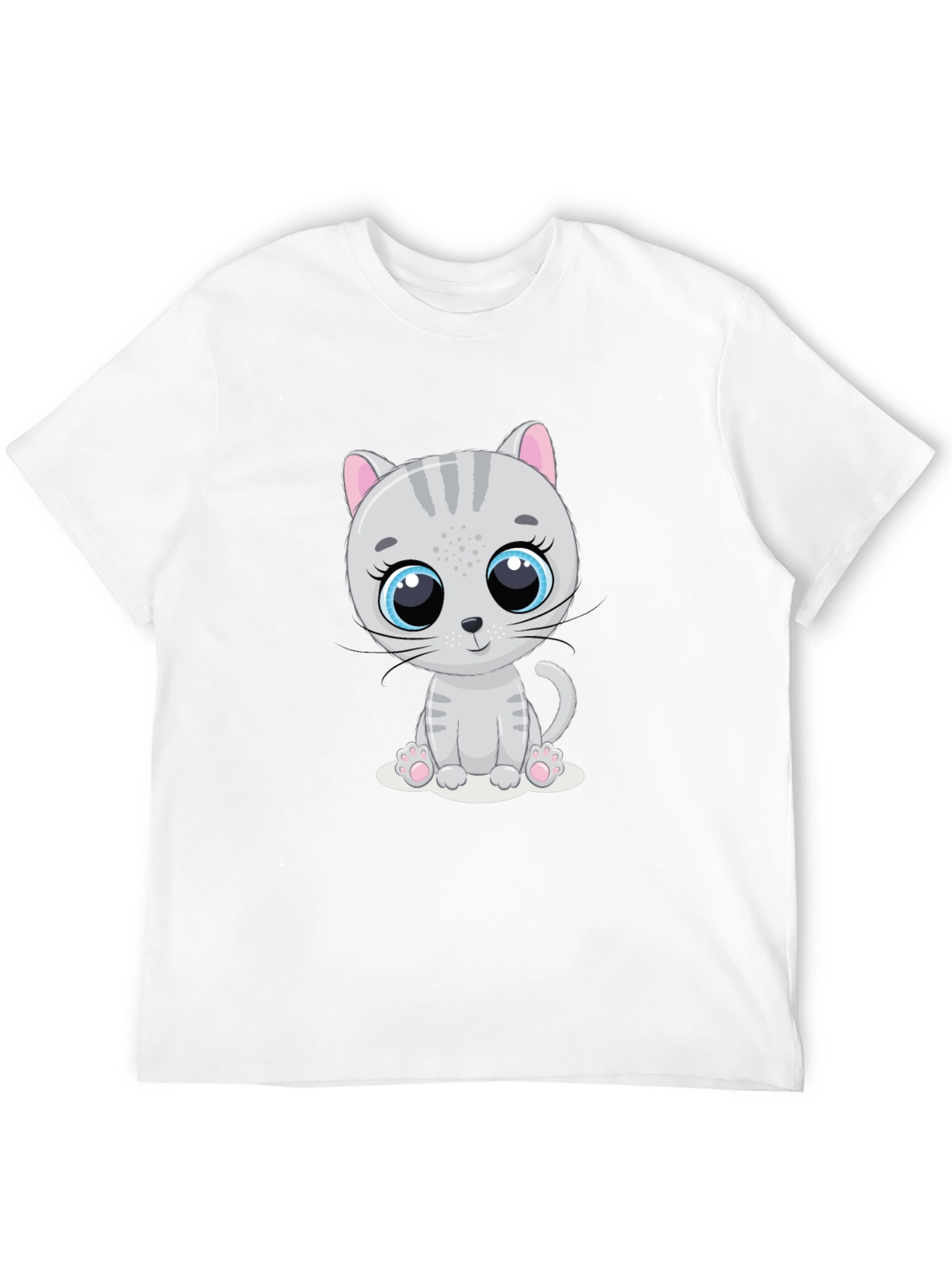 Cute Cartoon Cat Graphic Print T-Shirt