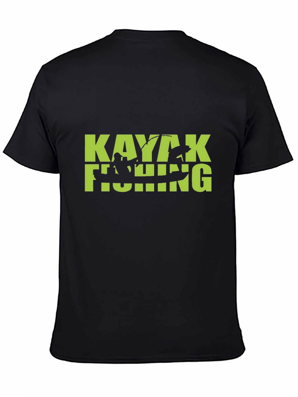 Kayaking Fishing Graphic Tee - Black