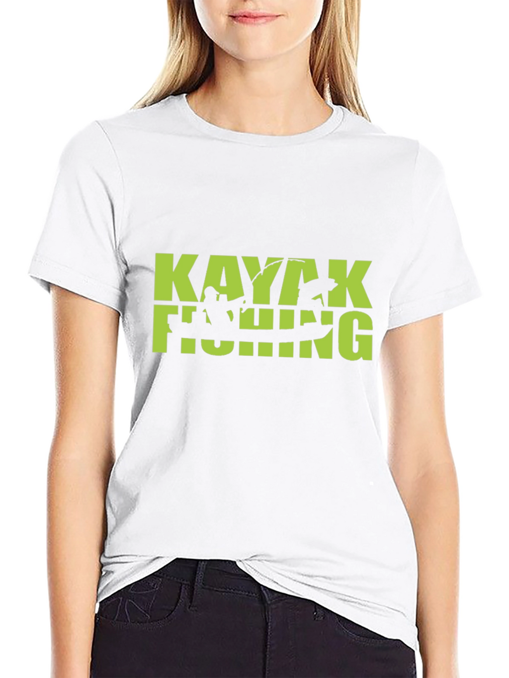 Kayaking Fishing Graphic Tee - Black