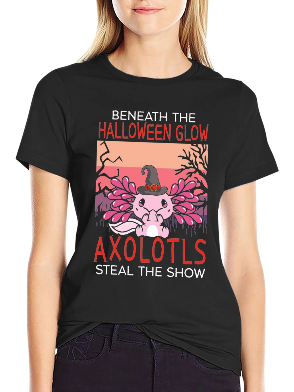 Halloween Axolotl Graphic T-Shirt