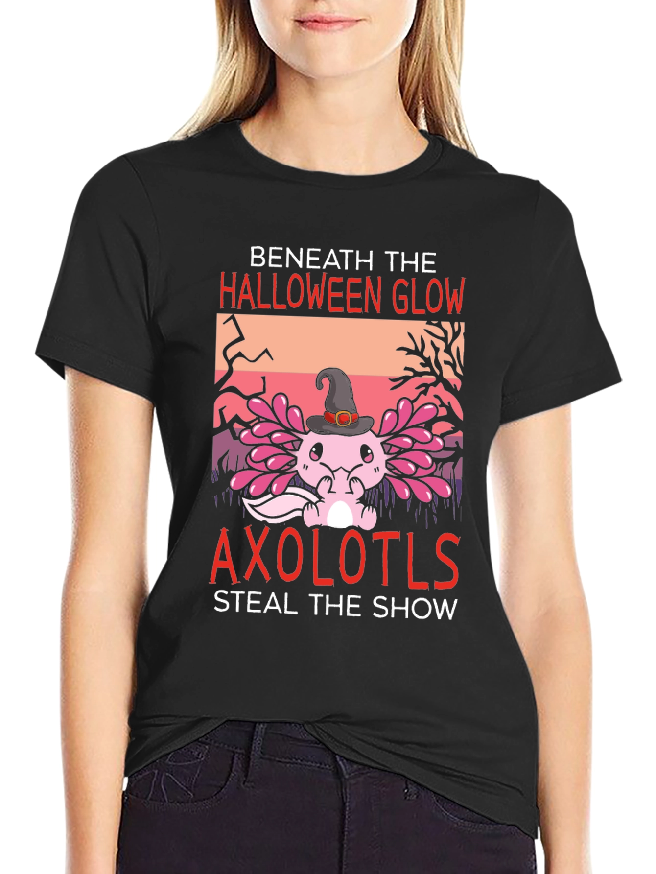 Halloween Axolotl Graphic T-Shirt