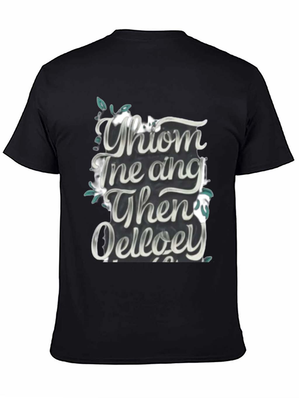 Whimsical Text Graphic Black Tee