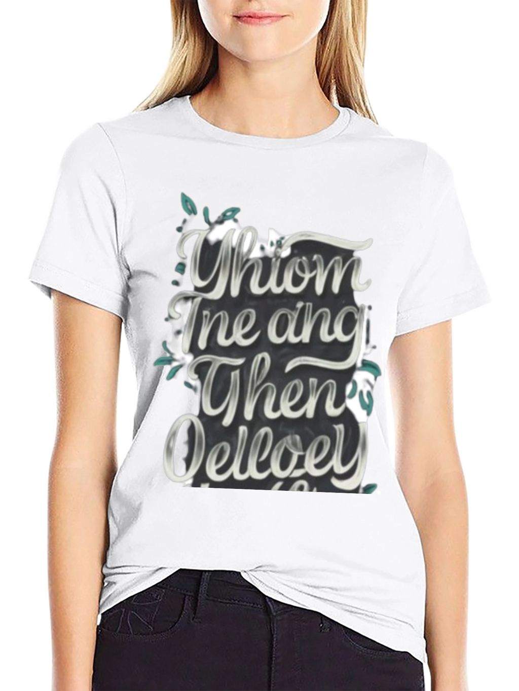 Whimsical Text Graphic Black Tee