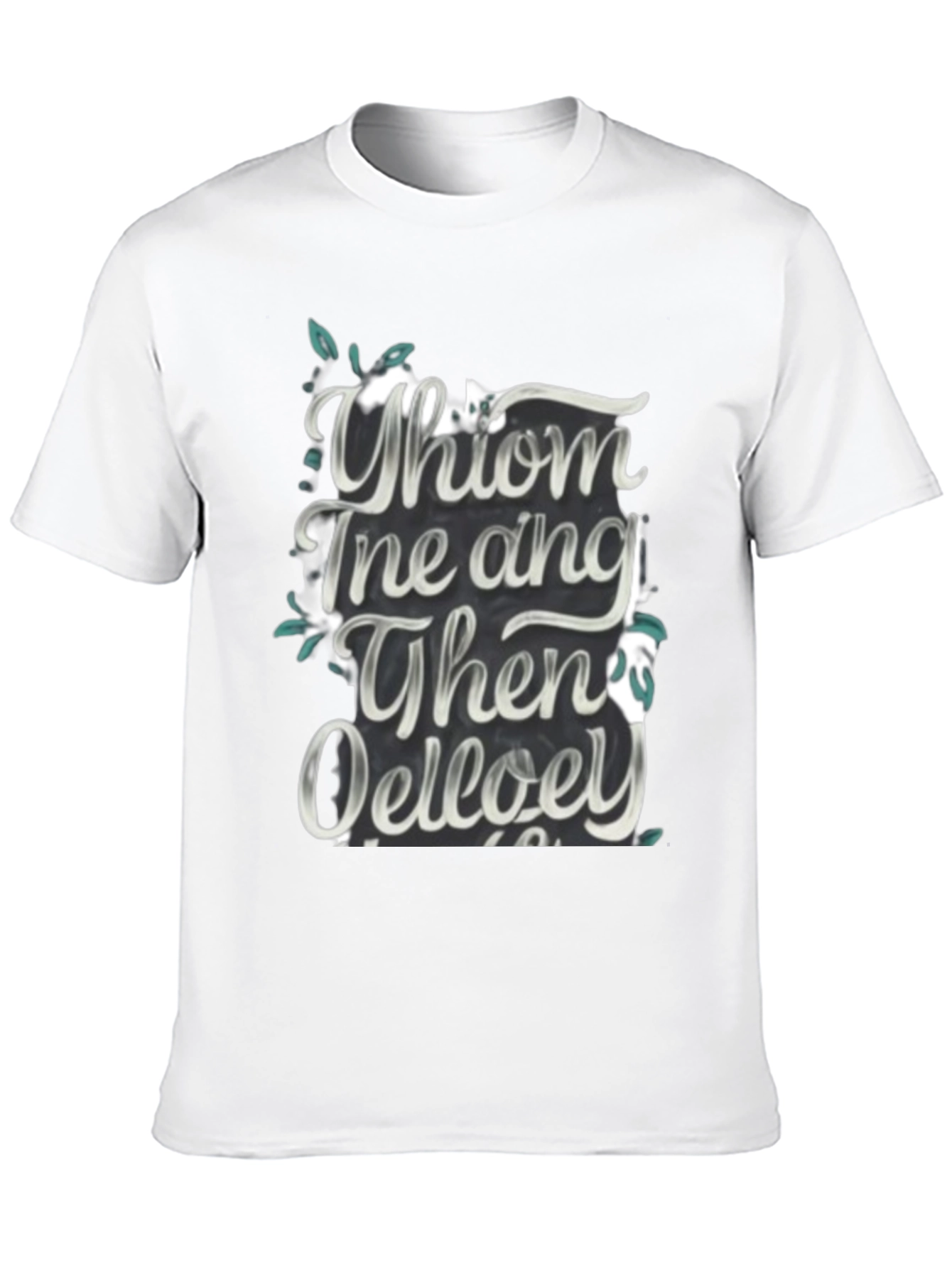 Whimsical Text Graphic Black Tee