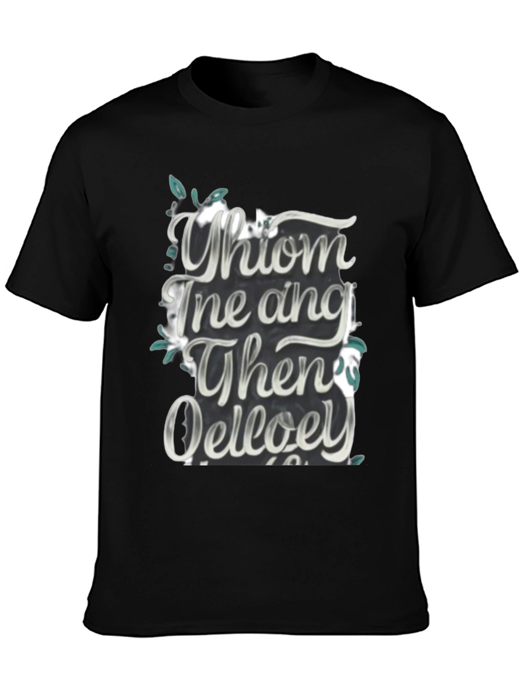 Whimsical Text Graphic Black Tee