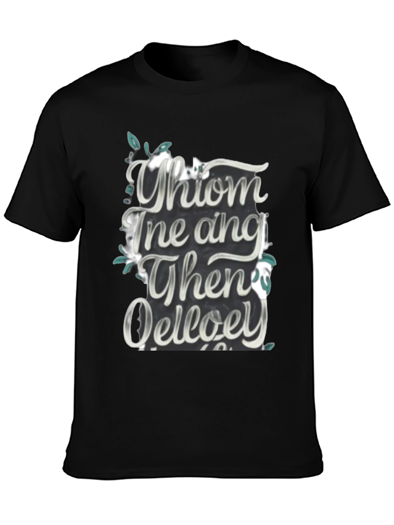 Whimsical Text Graphic Black Tee