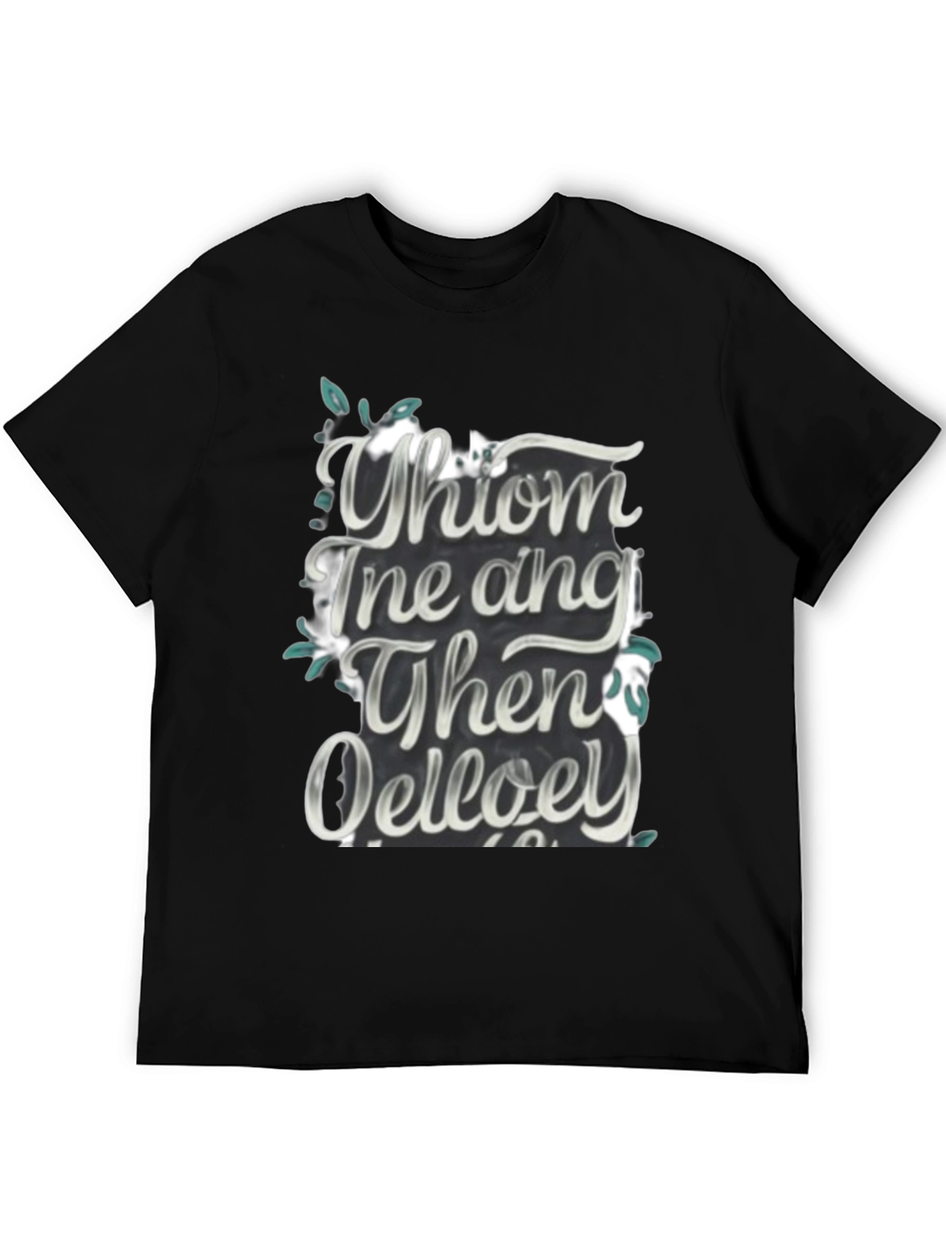Whimsical Text Graphic Black Tee