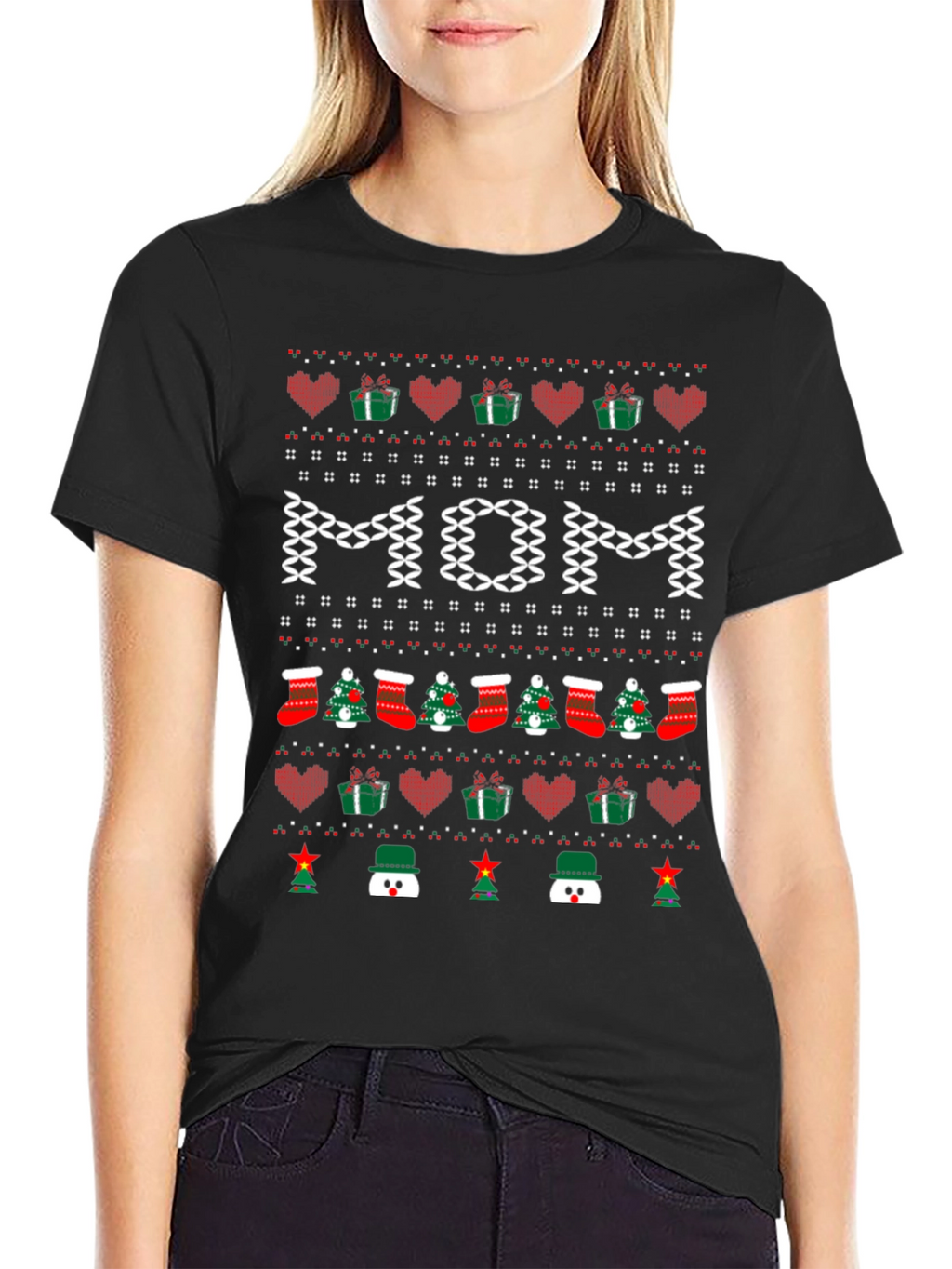 Festive Mom Christmas T-Shirt - Holiday Season Apparel