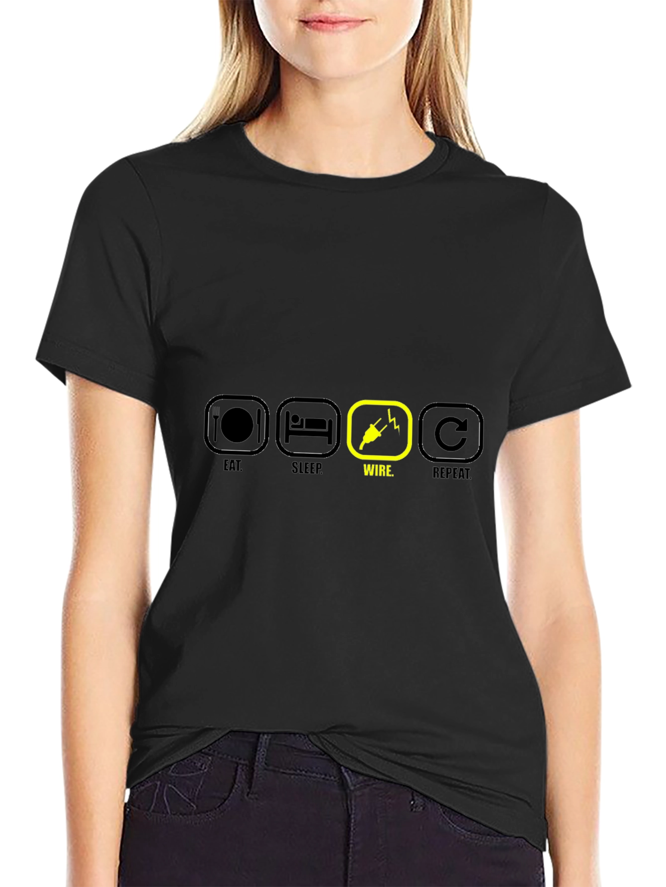 Eat Sleep Wire Repeat T-Shirt Electrician Gift