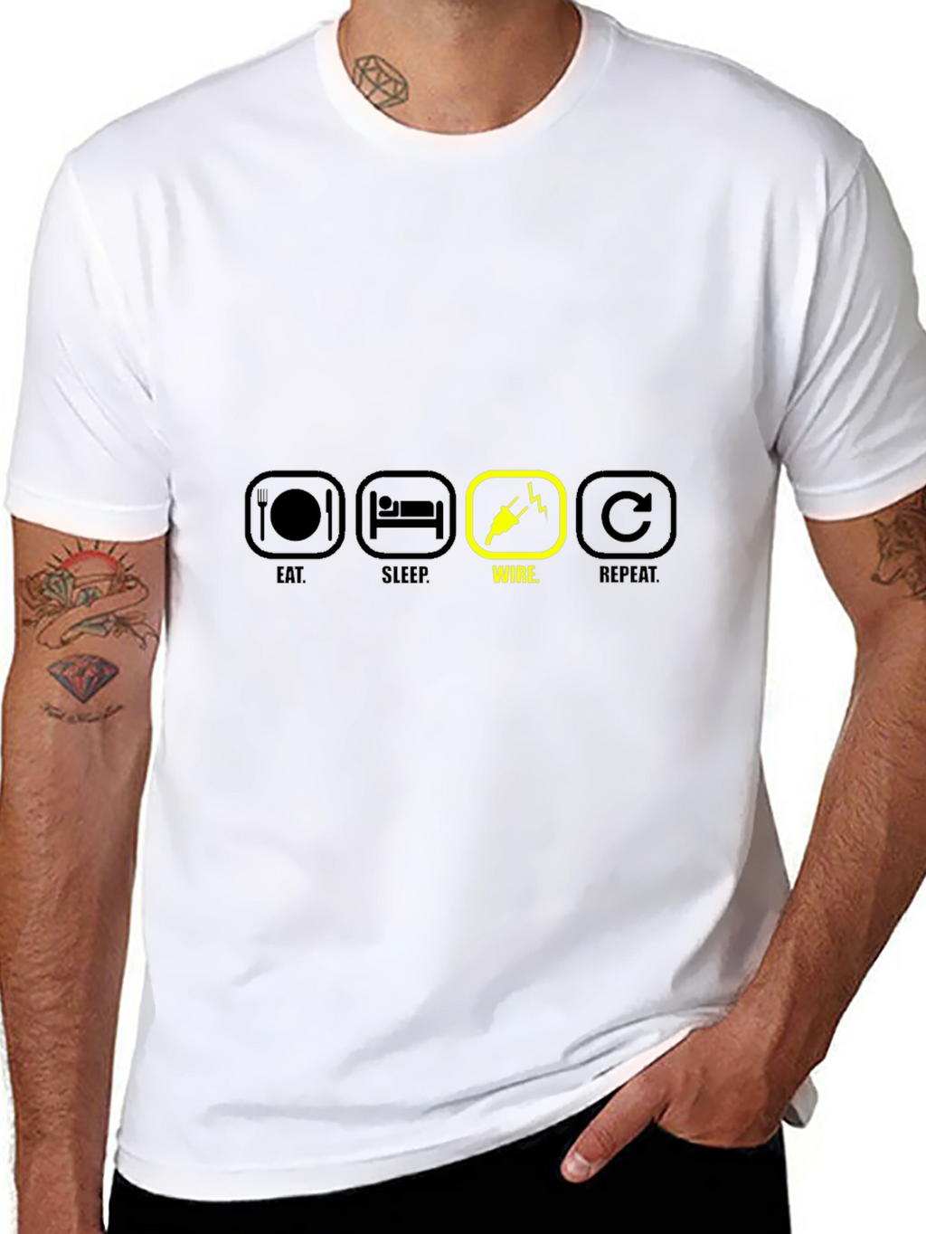Eat Sleep Wire Repeat T-Shirt Electrician Gift