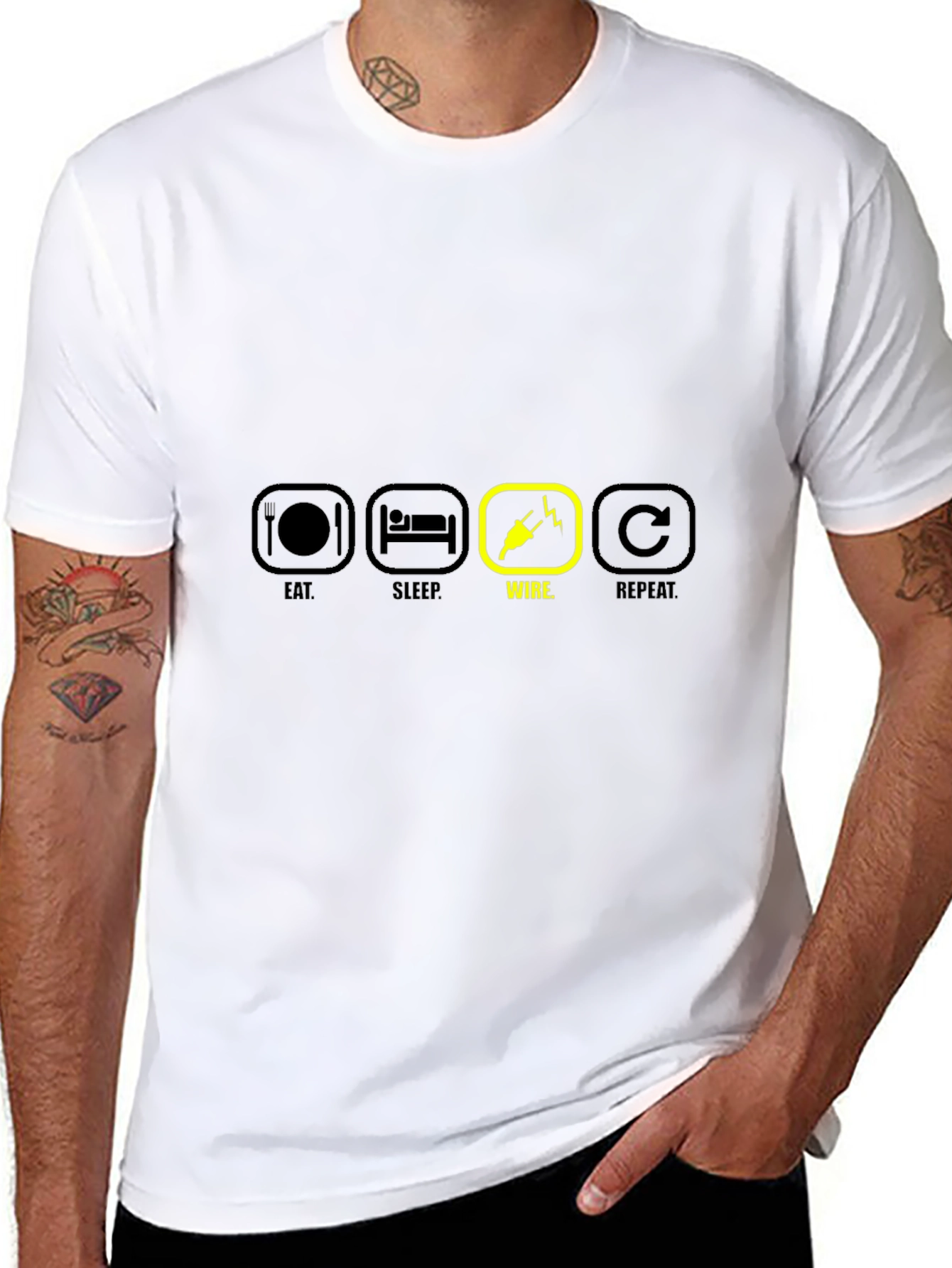 Eat Sleep Wire Repeat T-Shirt Electrician Gift