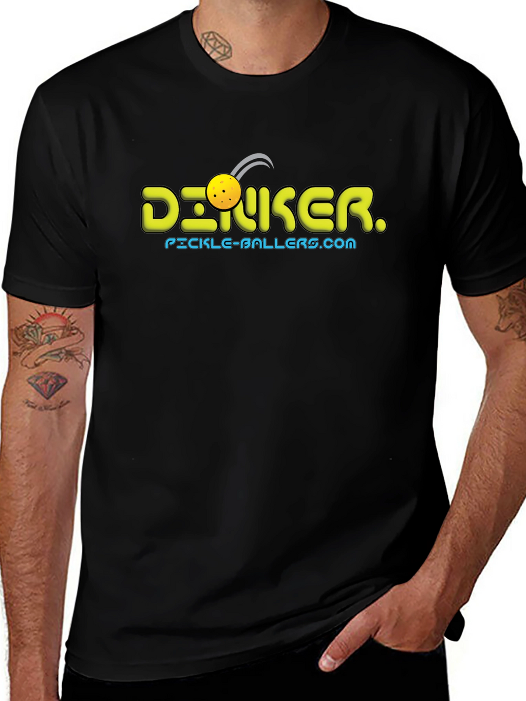 Pickleballer Black T-Shirt - Dink Graphic