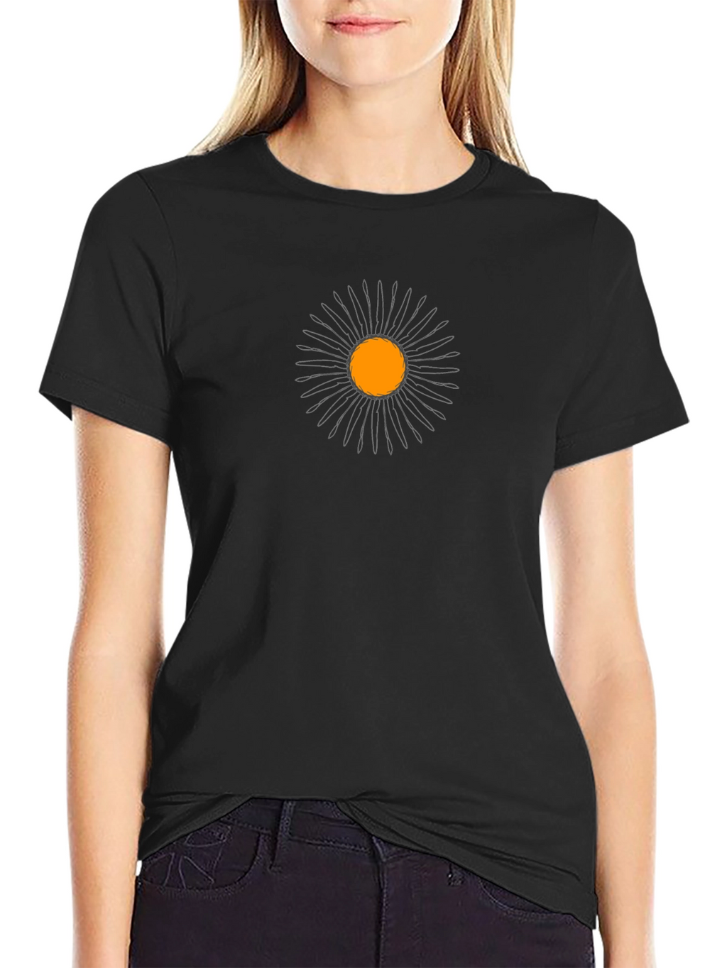 Abstract Floral Graphic Black Tee