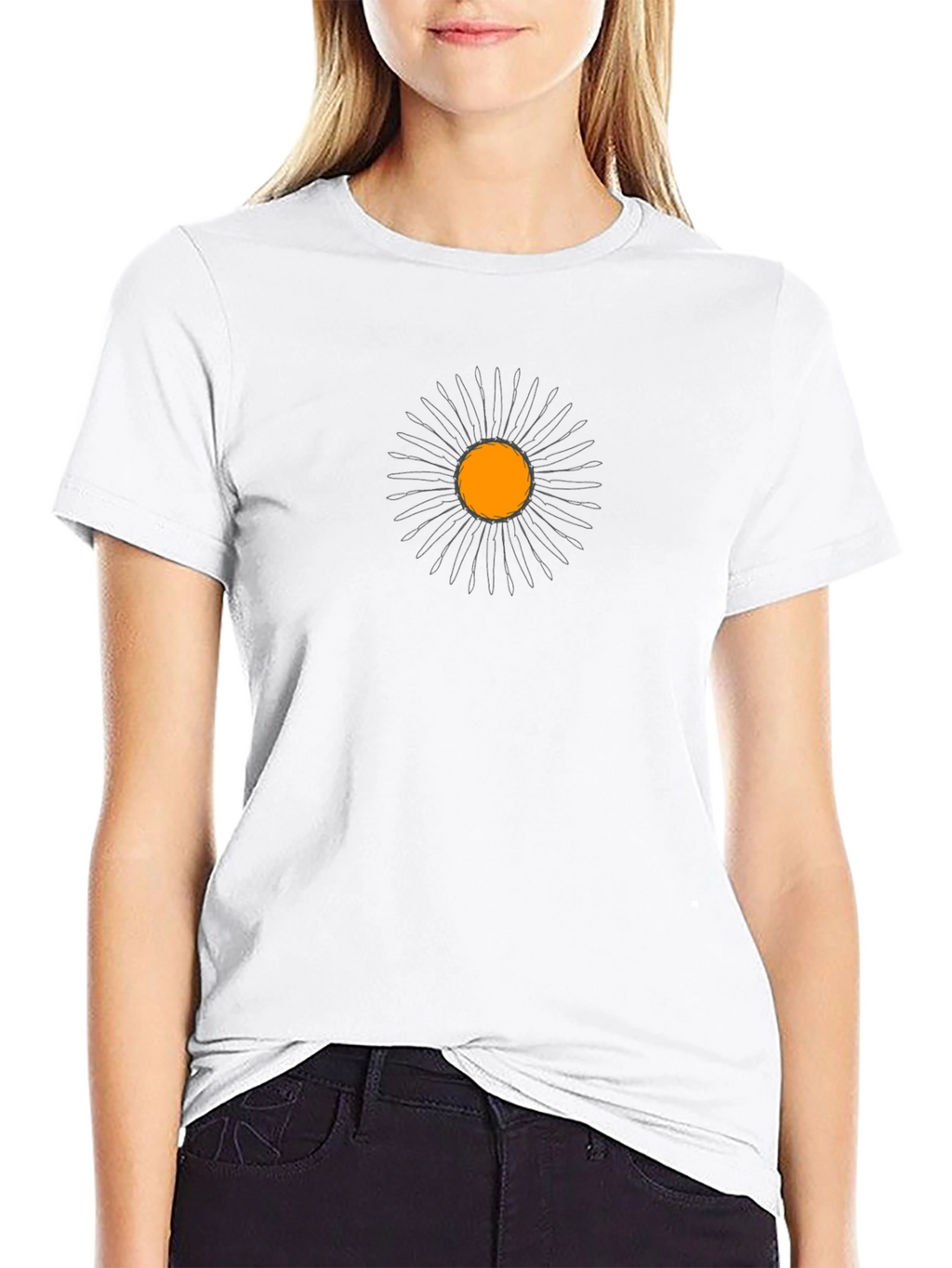 Abstract Floral Graphic Black Tee