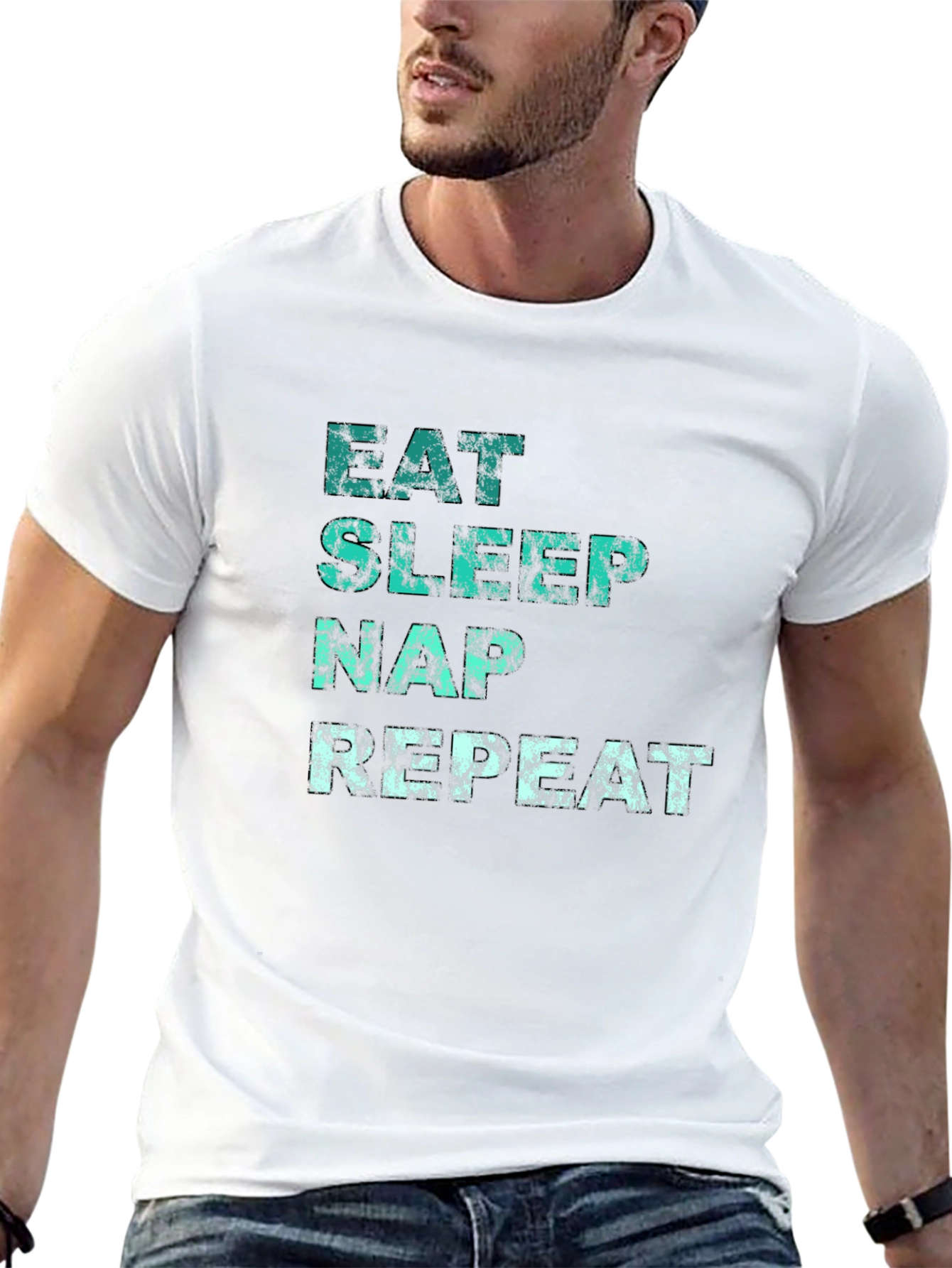 Eat Sleep Nap Repeat Black T-Shirt