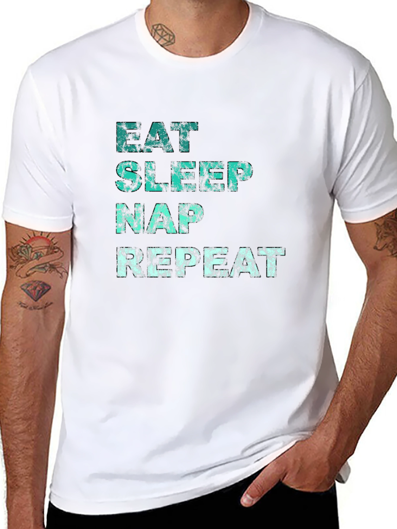 Eat Sleep Nap Repeat Black T-Shirt