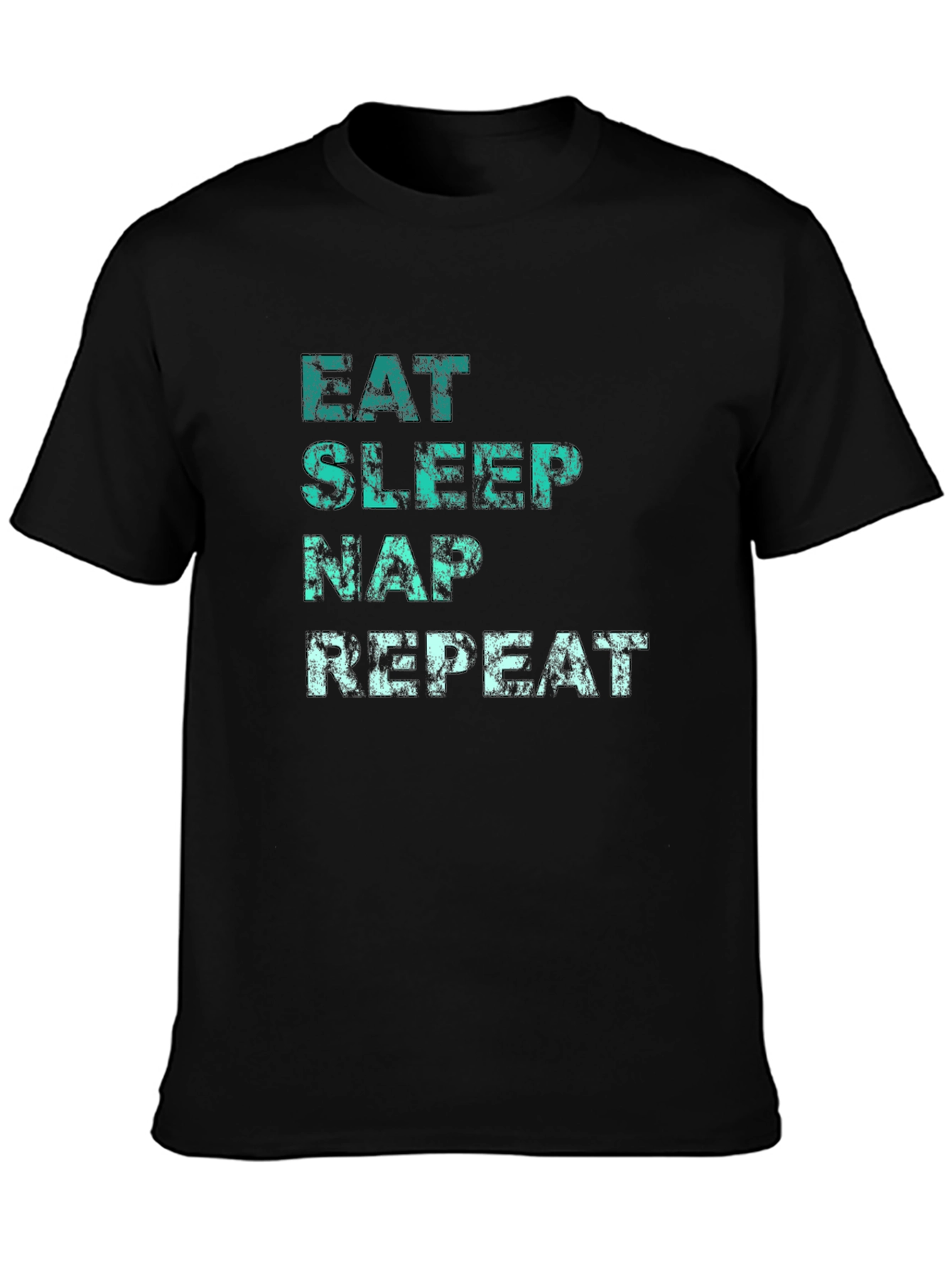 Eat Sleep Nap Repeat Black T-Shirt