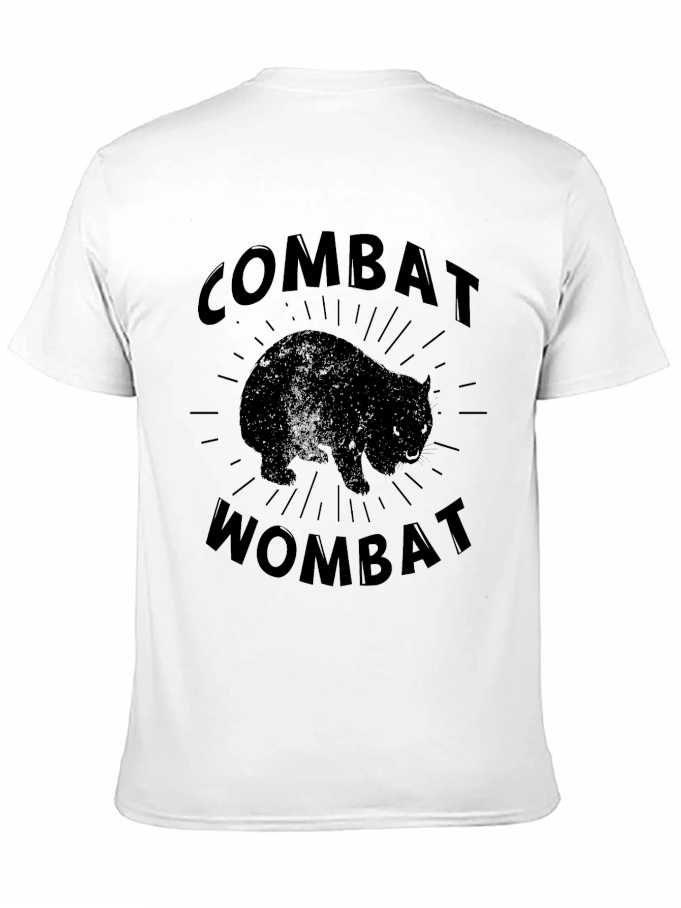 Combat Wombat Graphic T-Shirt - Black Crew Neck Tee