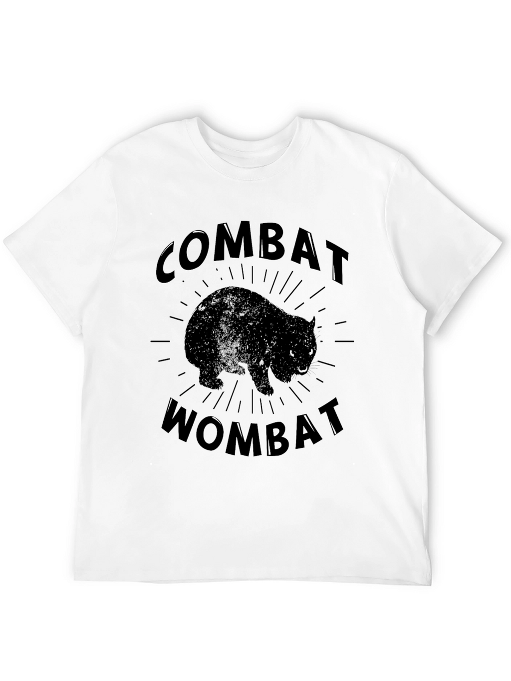Combat Wombat Graphic T-Shirt - Black Crew Neck Tee
