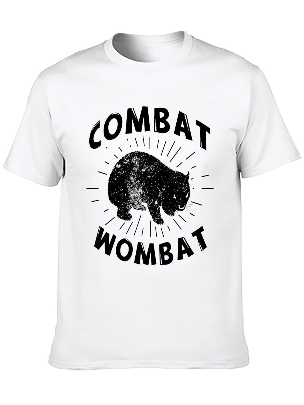 Combat Wombat Graphic T-Shirt - Black Crew Neck Tee