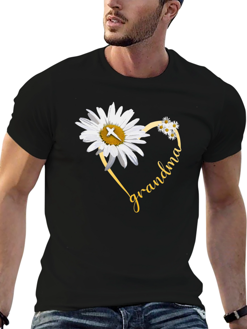Grandma Daisy Heart T-Shirt
