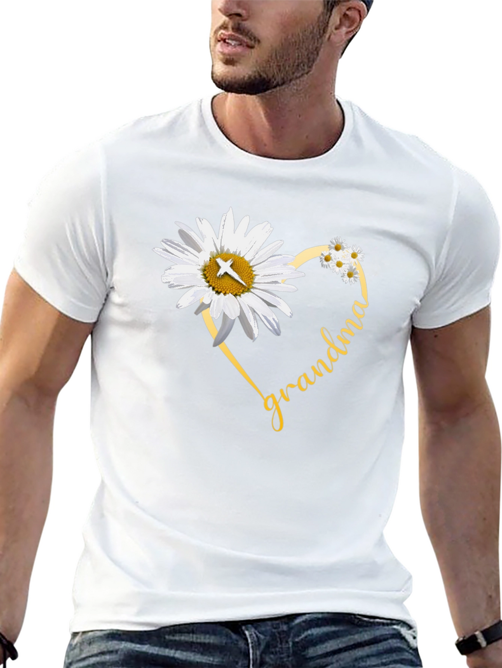 Grandma Daisy Heart T-Shirt