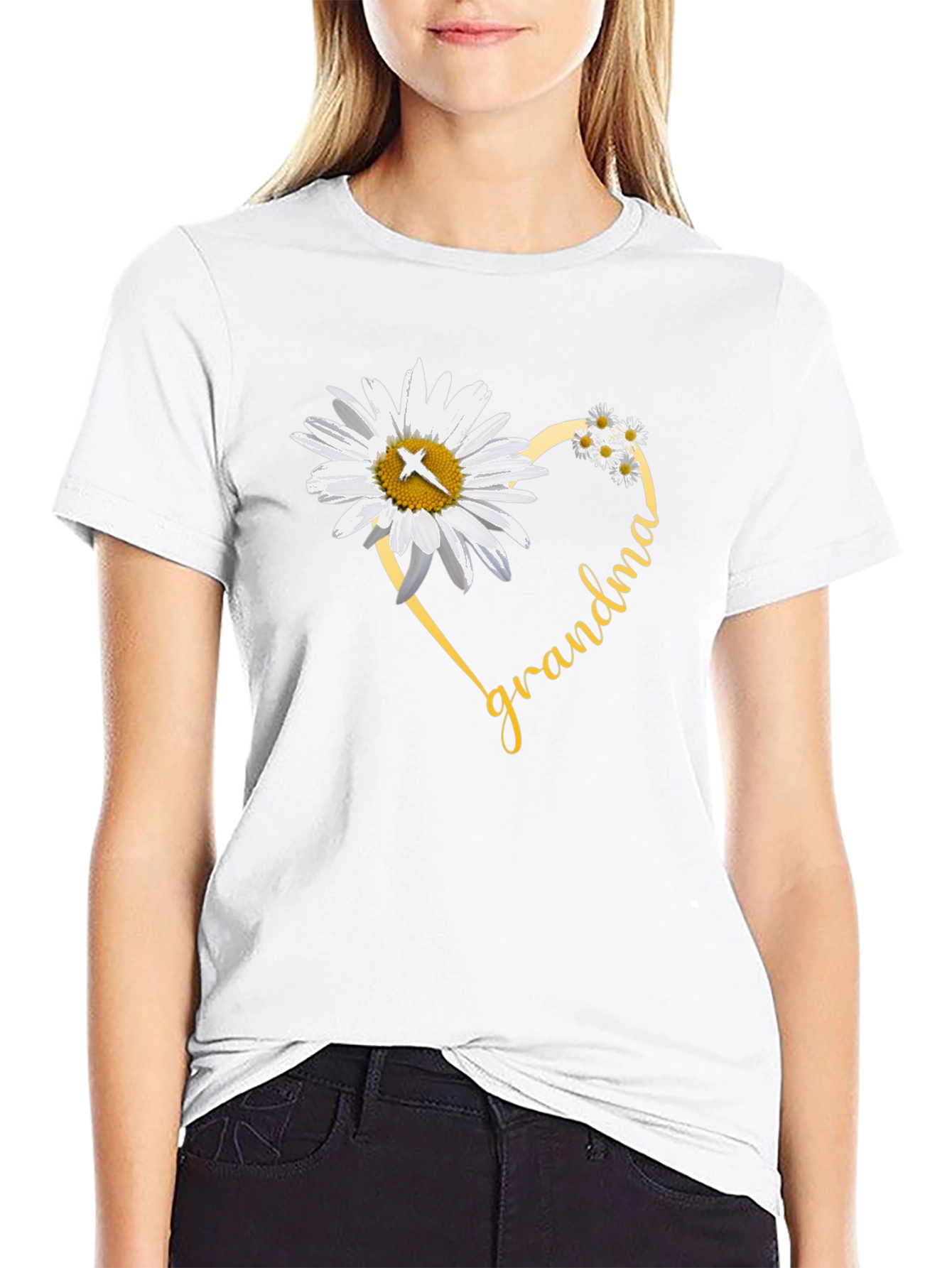 Grandma Daisy Heart T-Shirt