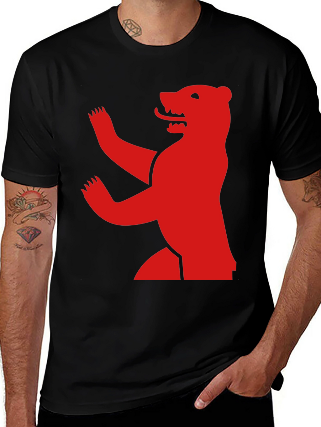 Bear Graphic Black T-Shirt